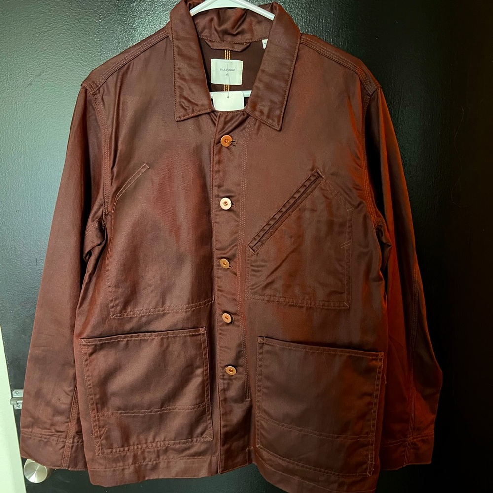 Billy Reid Vinyl Maroon Jacket